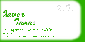 xaver tamas business card